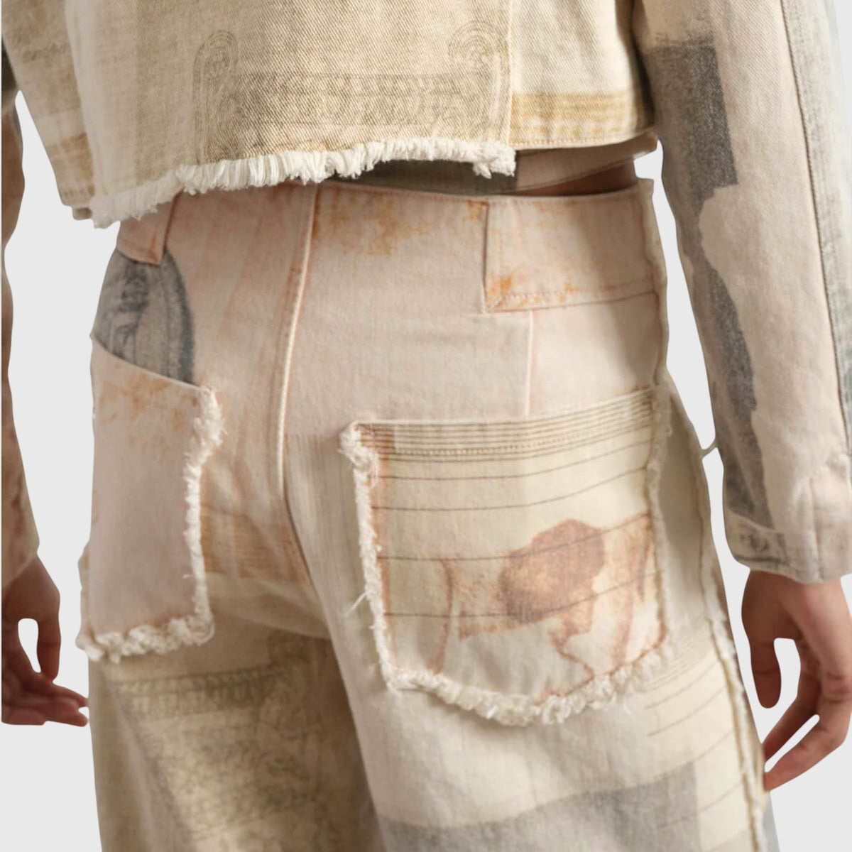 Jeans Damen | Vintage Print & Hohe Taille
