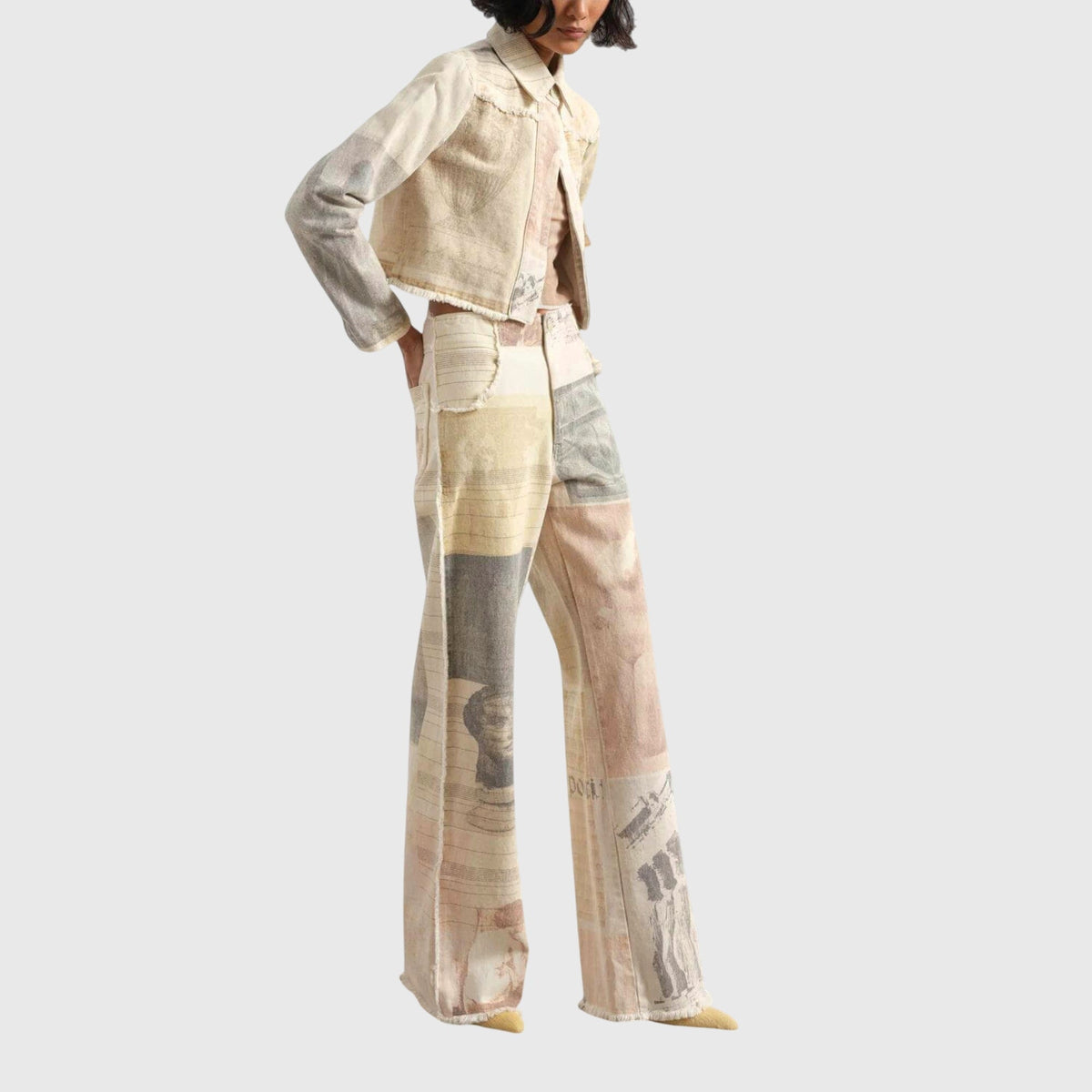 Jeans Damen | Vintage Print & Hohe Taille