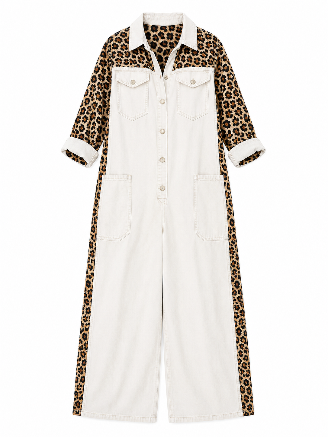 Jeans Jumpsuit Damen | Weites Bein & Animal Print
