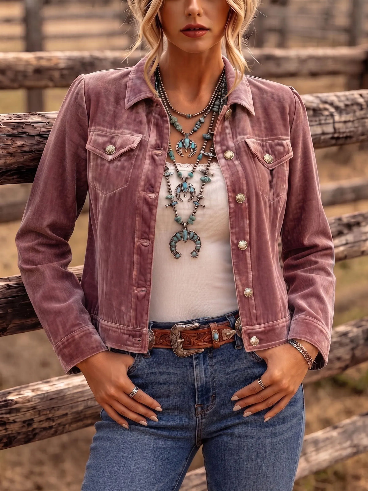 Jeansjacke Damen | Vintage-Waschung & Knopfleiste 2
