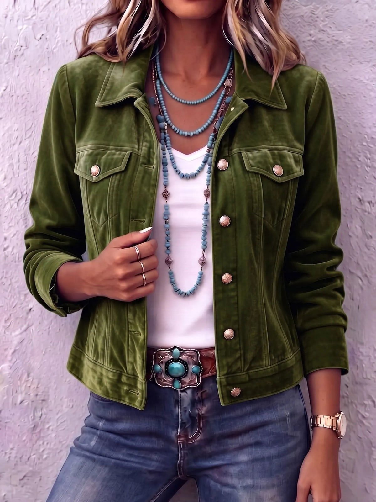 Jeansjacke Damen | Vintage-Waschung & Knopfleiste 3