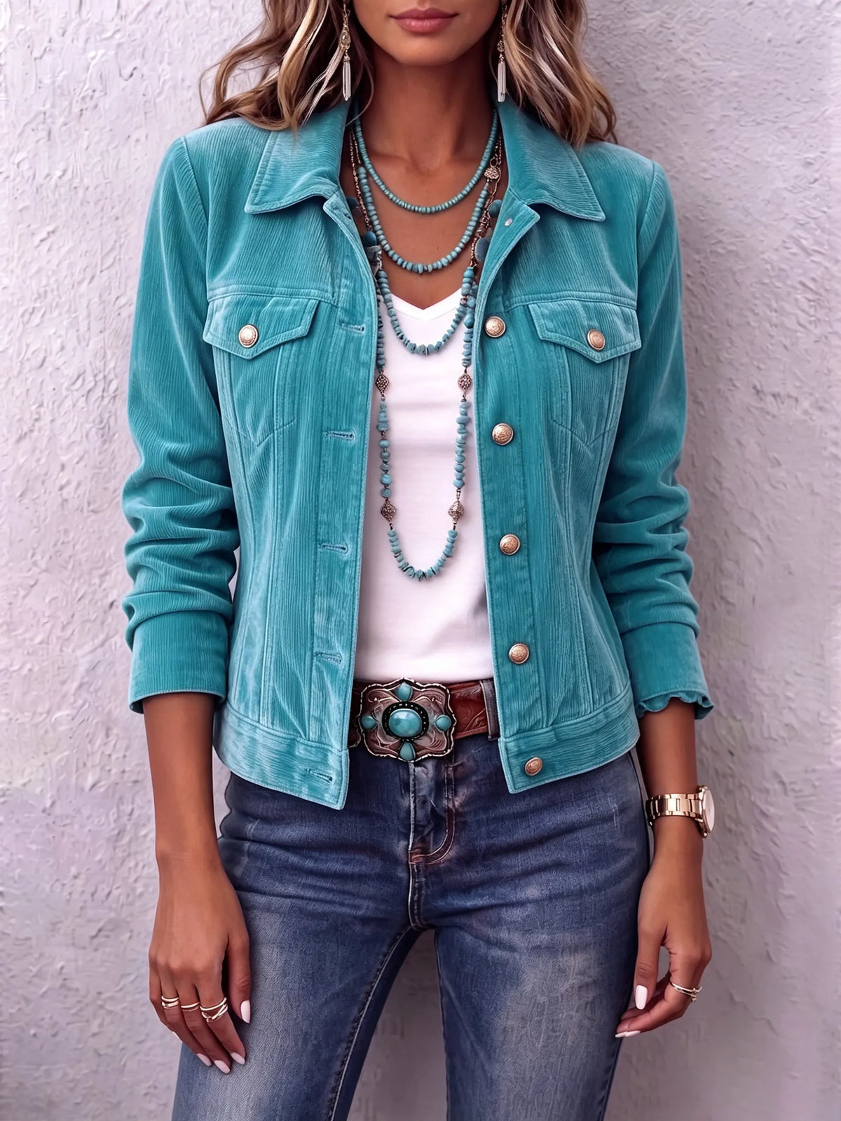 Jeansjacke Damen | Vintage-Waschung & Knopfleiste 7