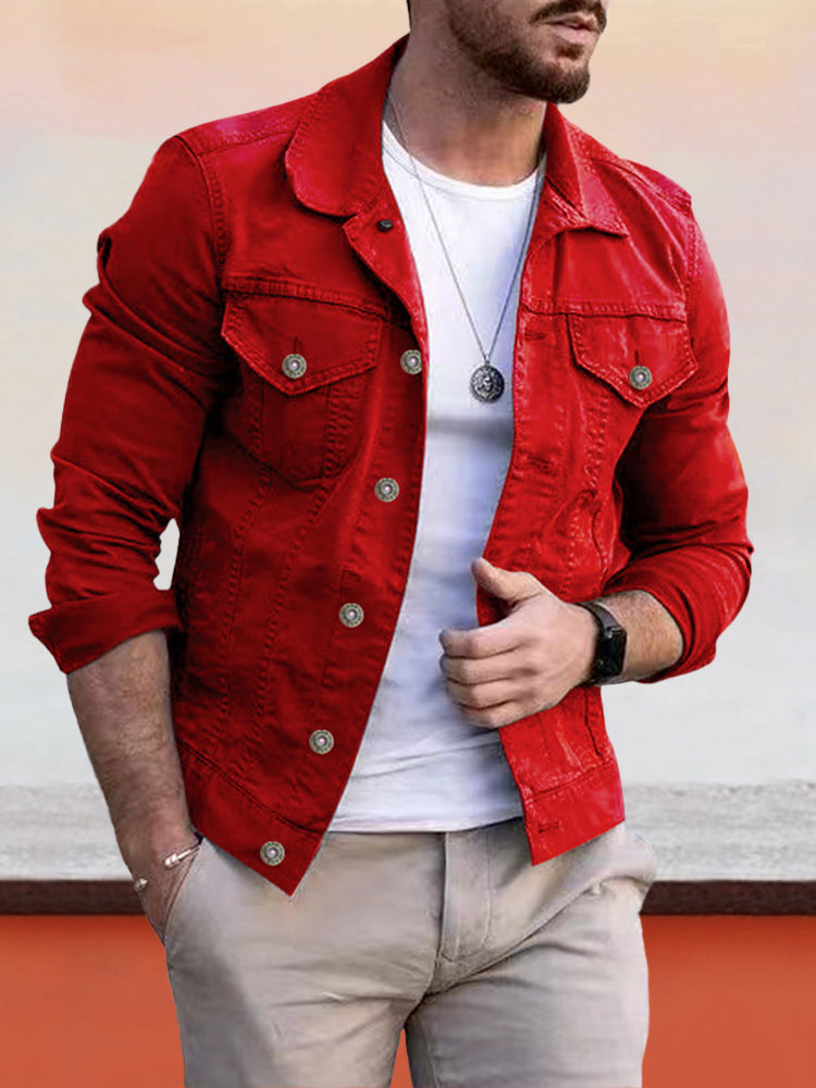 Jeansjacke Herren | Knopfleiste & Brusttaschen