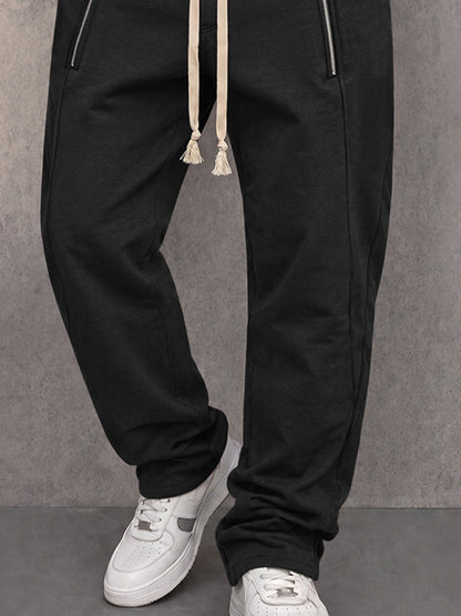 Full view of versatile men's sweatpants with zippered pockets