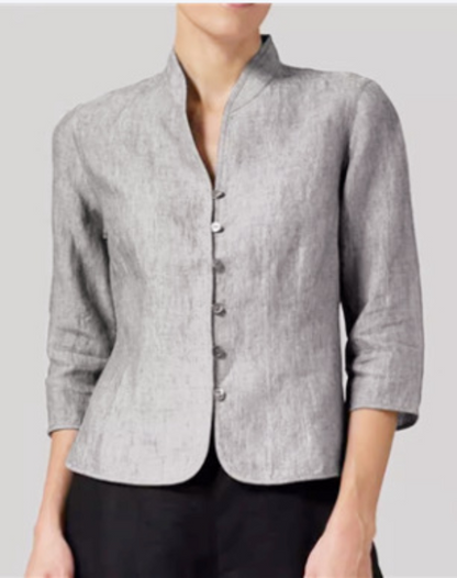 Johanna – Damen Strukturierte Kurzjacke mit Stehkragen 1