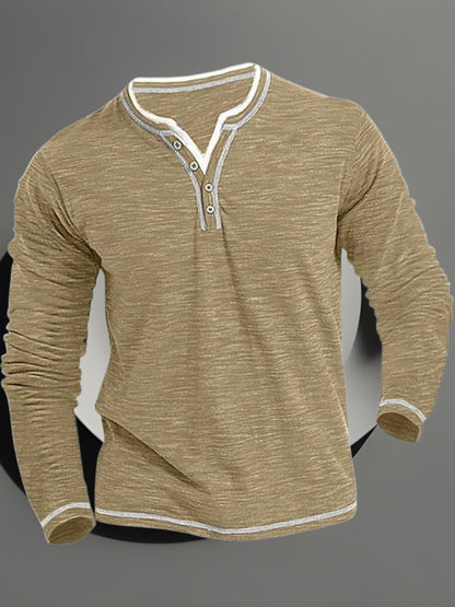Jörg | Herren Langarmshirt mit V-Ausschnitt aus atmungsaktivem Material für den Frühling
