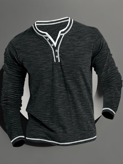 Jörg | Herren Langarmshirt mit V-Ausschnitt aus atmungsaktivem Material für den Frühling