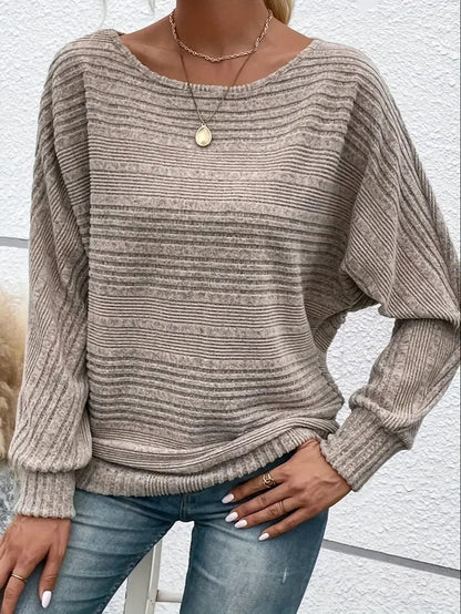 Josefine Strukturierter Pullover mit Fledermausärmeln 3