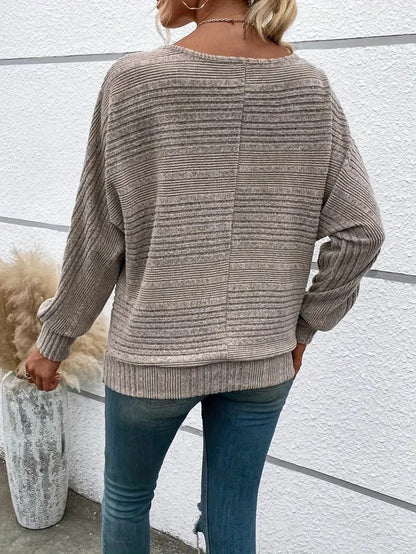 Josefine Strukturierter Pullover mit Fledermausärmeln 4