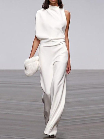 Jumpsuit Damen | Ärmellos & Elegante Weites-Bein-Silhouette