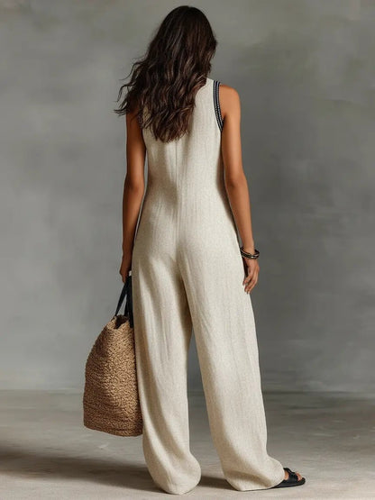 Jumpsuit Damen | Boho Stickerei & Ärmellos