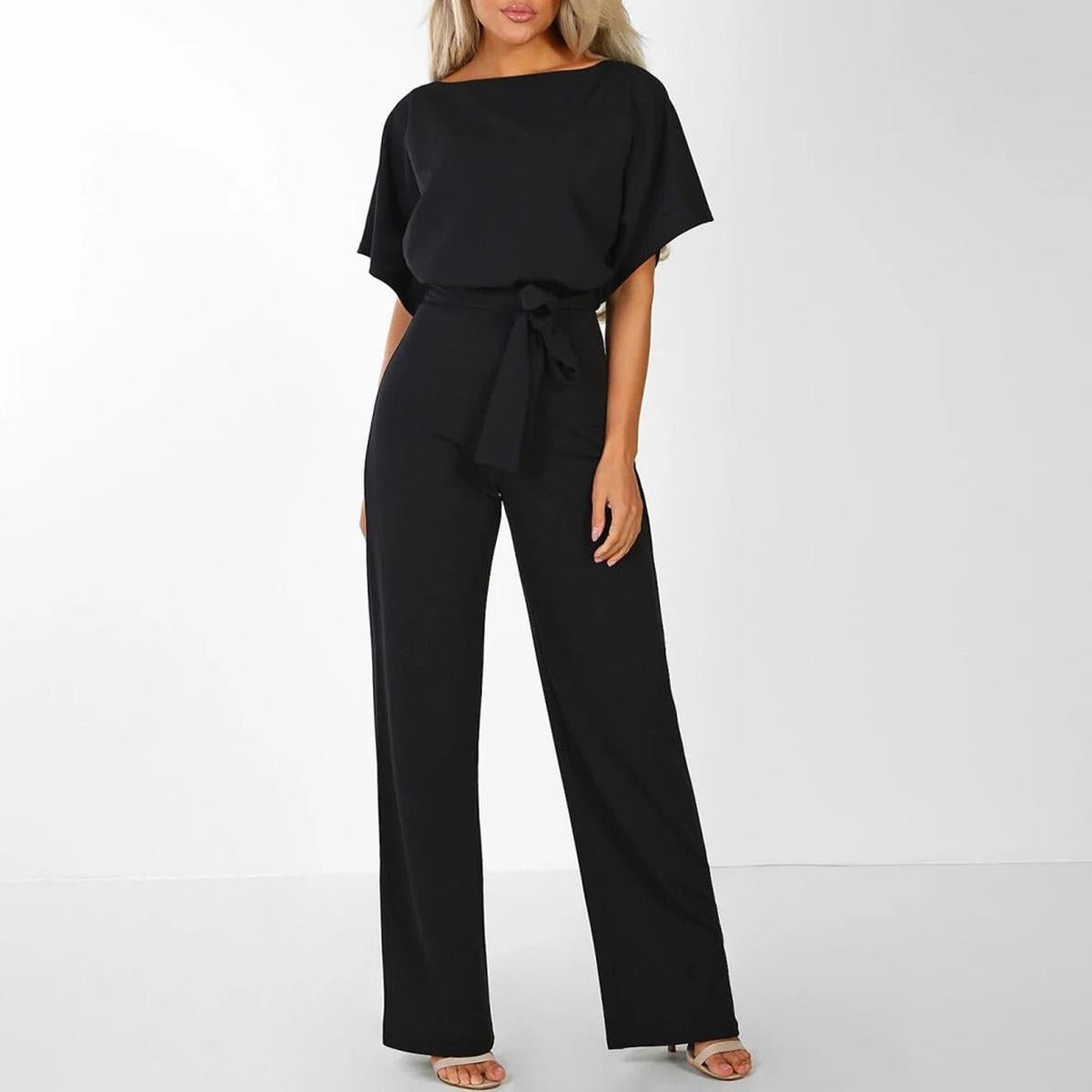 Jumpsuit Damen | Lässiger Einteiler mit Bindegürtel