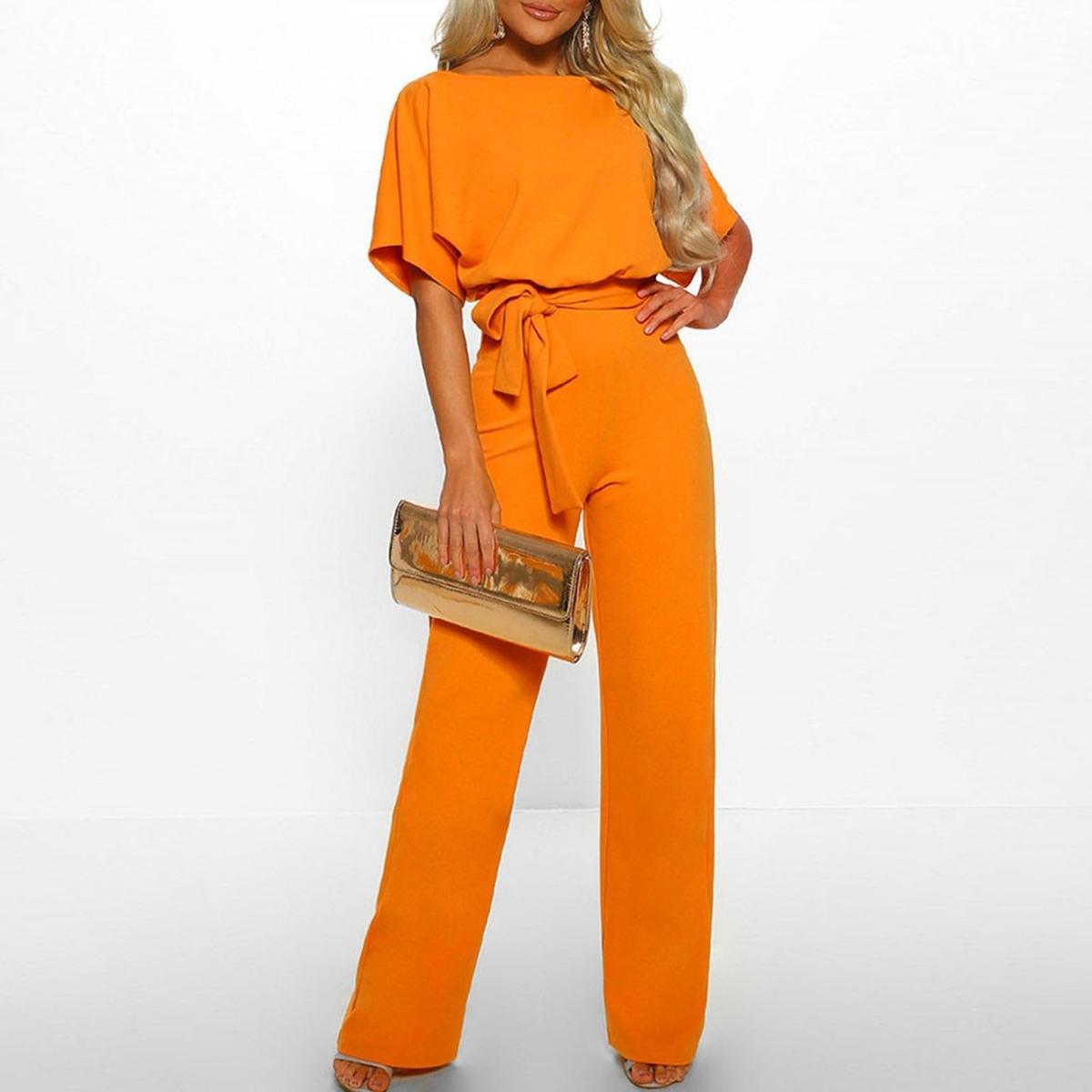 Jumpsuit Damen | Lässiger Einteiler mit Bindegürtel