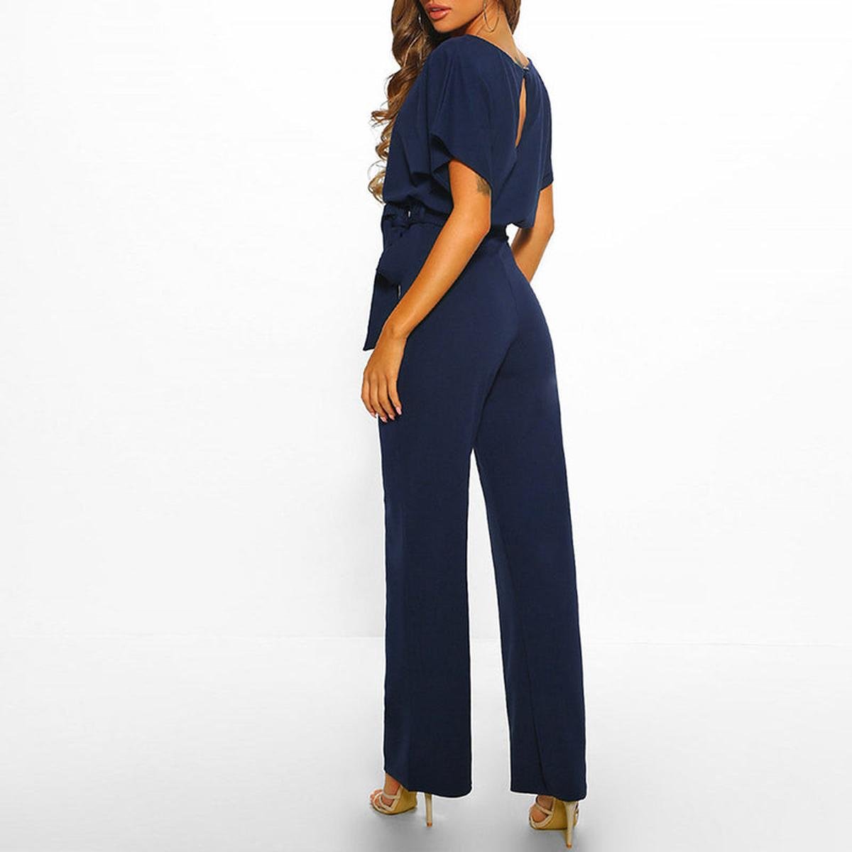 Jumpsuit Damen | Lässiger Einteiler mit Bindegürtel