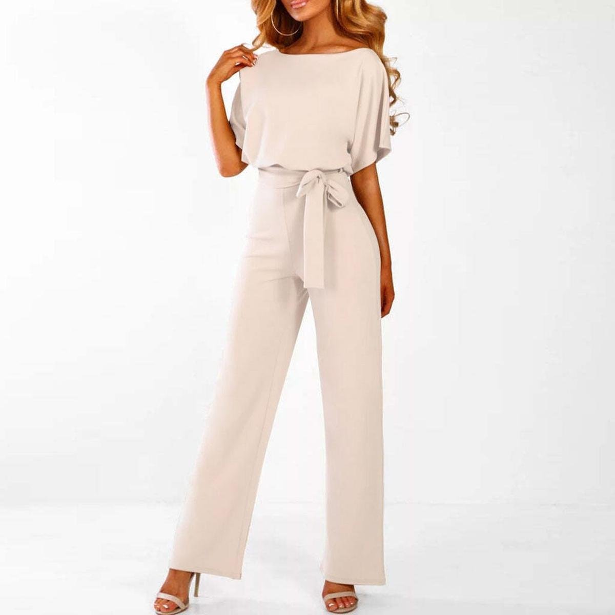 Jumpsuit Damen | Lässiger Einteiler mit Bindegürtel