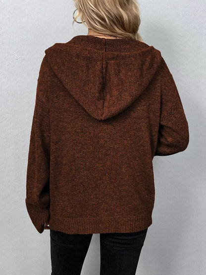 Kapuzenpullover Damen | Knopfleiste & Kuschelige Kapuze
