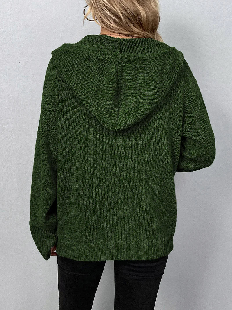 Kapuzenpullover Damen | Knopfleiste & Kuschelige Kapuze