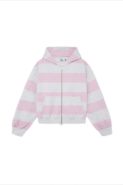 Kapuzenpullover Damen | Streifendesign & Lässige Patchwork-Applikation
