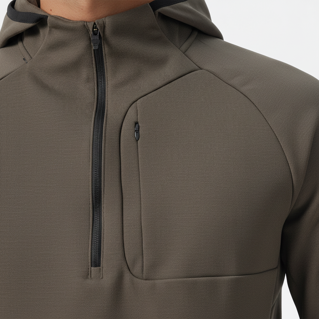 Kapuzenpullover Herren | Halber Zip & Brusttasche für Sport