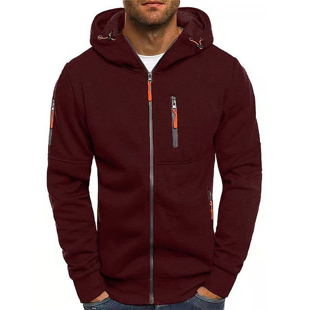 Kapuzenpullover Herren | Sportlicher Zip-Style mit Kapuze & Taschen