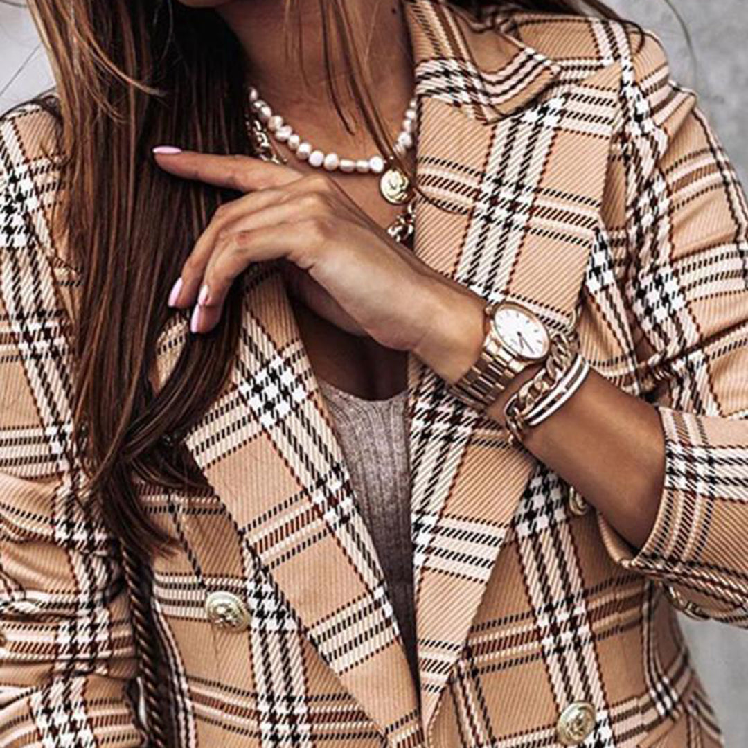 Karierter Blazer für Damen, Tailored Fit | Elegant