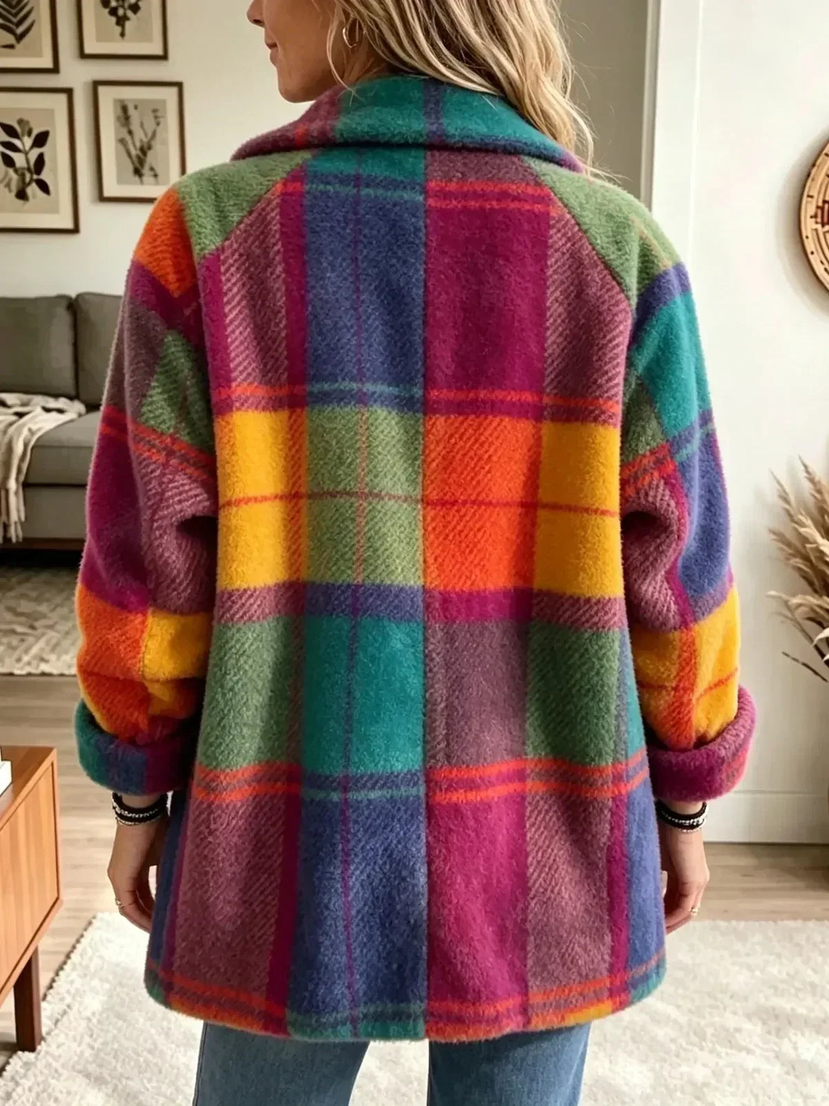 Karo-Jacke Damen | Oversize & Plüschig Weich 4