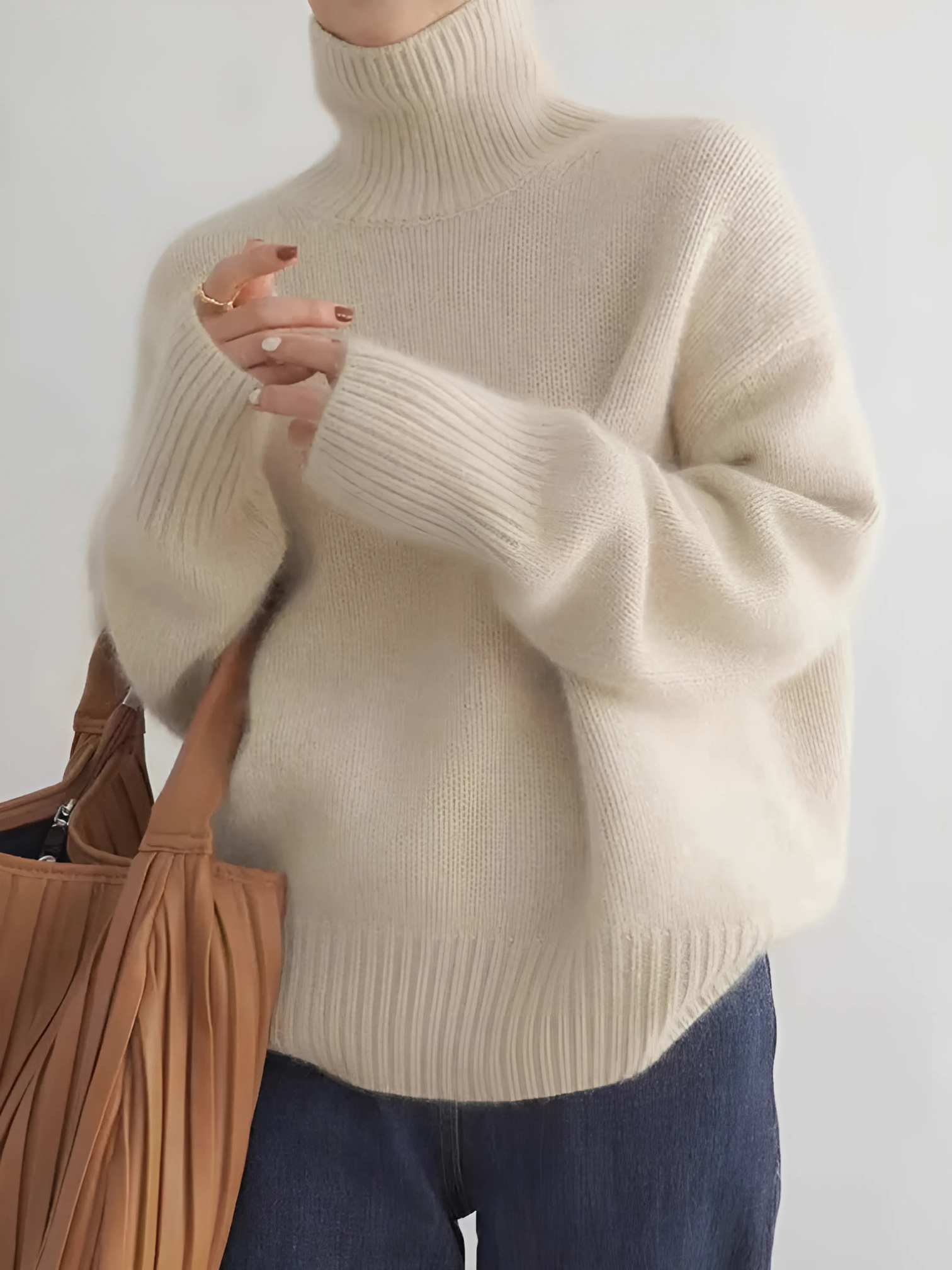 Kaschmir Rollkragenpullover Damen | Weiche Textur