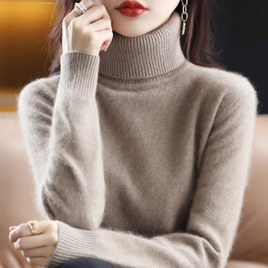 Kaschmirpullover Damen | Stehkragen, Taillierte Passform | Winter