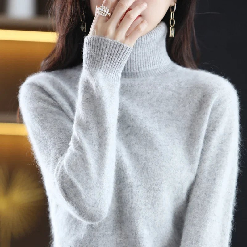 Kaschmirpullover Damen | Stehkragen, Taillierte Passform | Winter