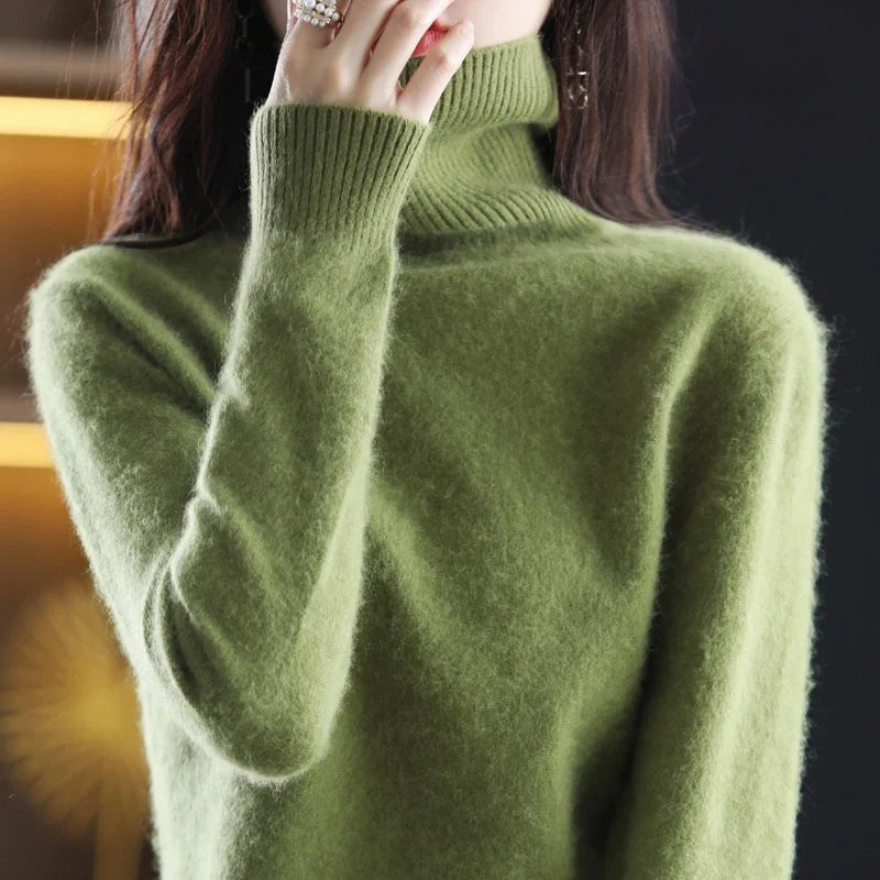 Kaschmirpullover Damen | Stehkragen, Taillierte Passform | Winter
