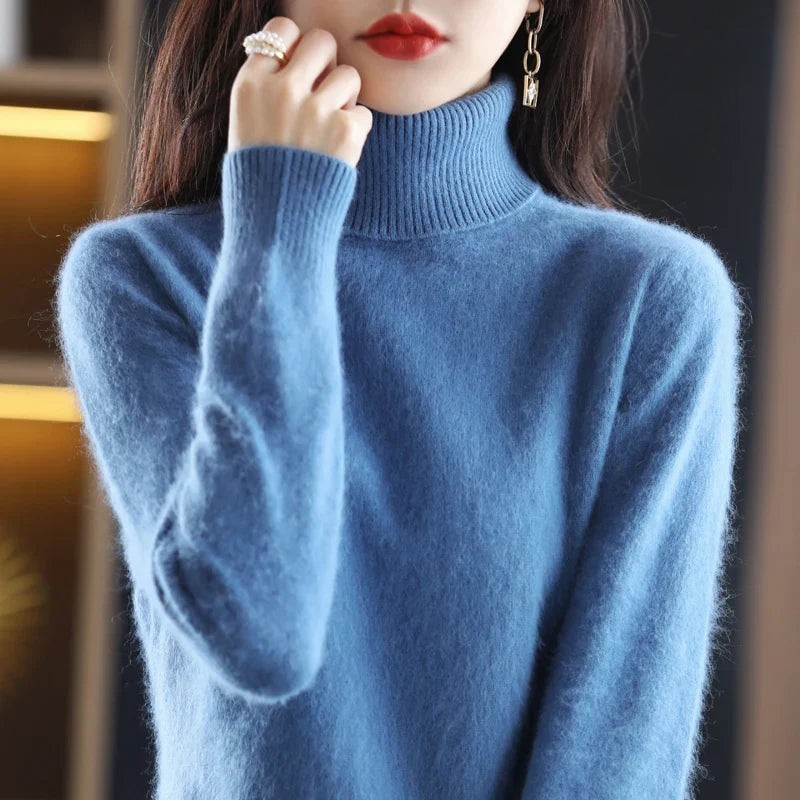 Kaschmirpullover Damen | Stehkragen, Taillierte Passform | Winter