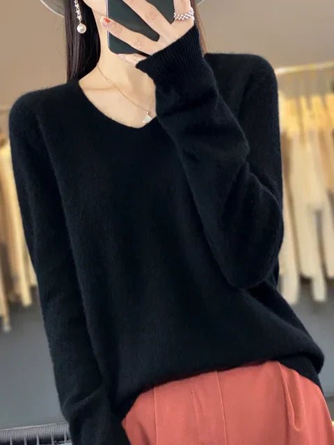Kaschmirpullover für Damen | V-Ausschnitt