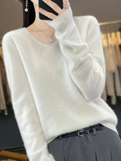 Kaschmirpullover für Damen | V-Ausschnitt