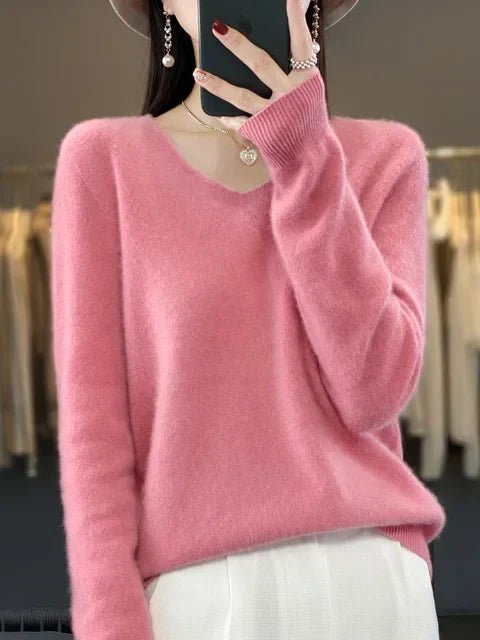 Kaschmirpullover für Damen | V-Ausschnitt