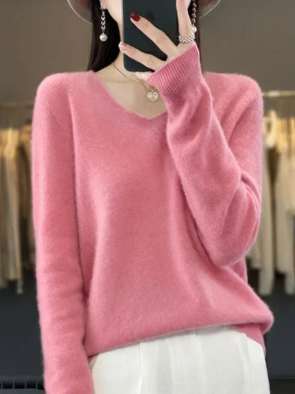 Kaschmirpullover für Damen | V-Ausschnitt