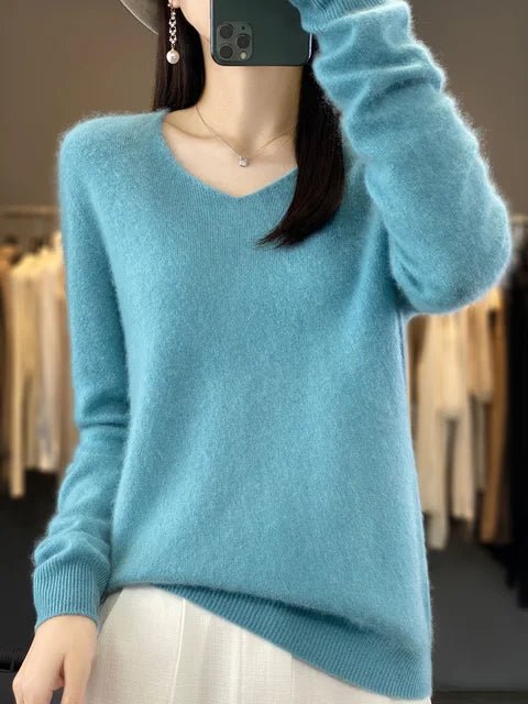 Kaschmirpullover für Damen | V-Ausschnitt