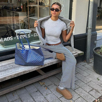 Katharina | Damen Frühlings-Gestreifte Relaxed-Hose 2