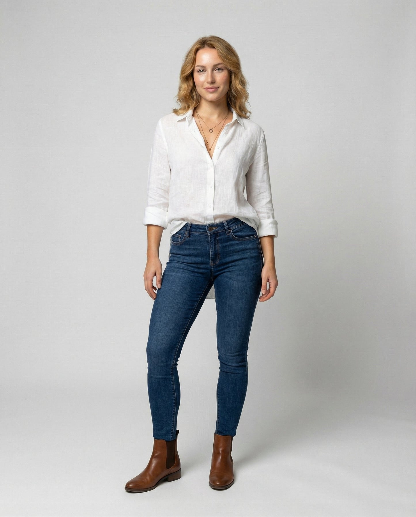 Katharina | Damen Leinen-Bluse Dreiviertelarm Klassischer Kragen 1