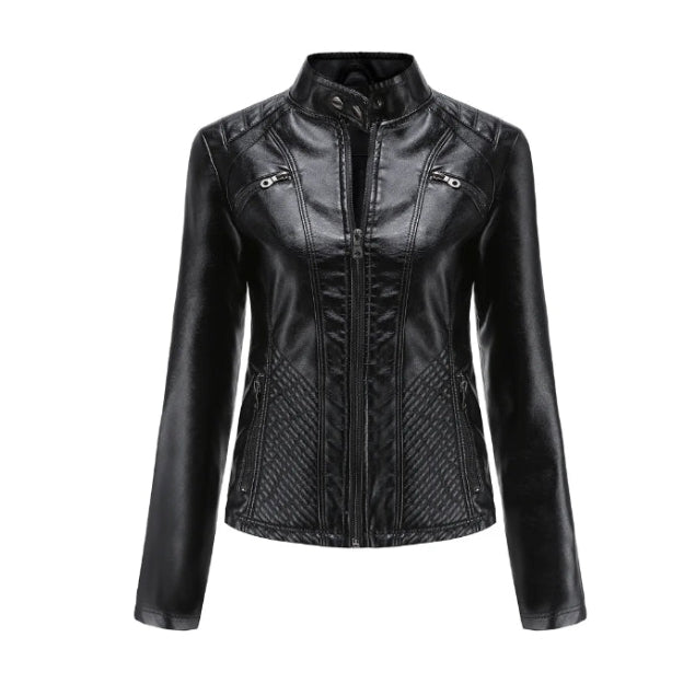 Klassische Lederjacke für Damen | Zeitlose Passform