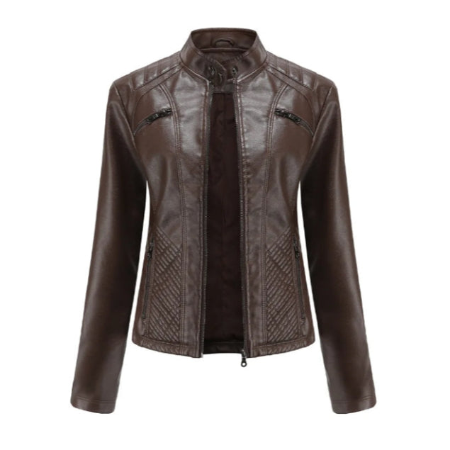 Klassische Lederjacke für Damen | Zeitlose Passform