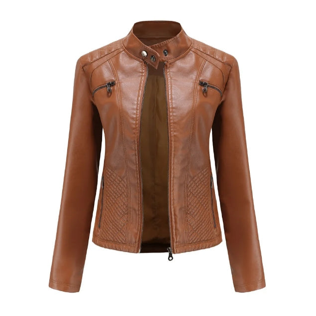 Klassische Lederjacke für Damen | Zeitlose Passform