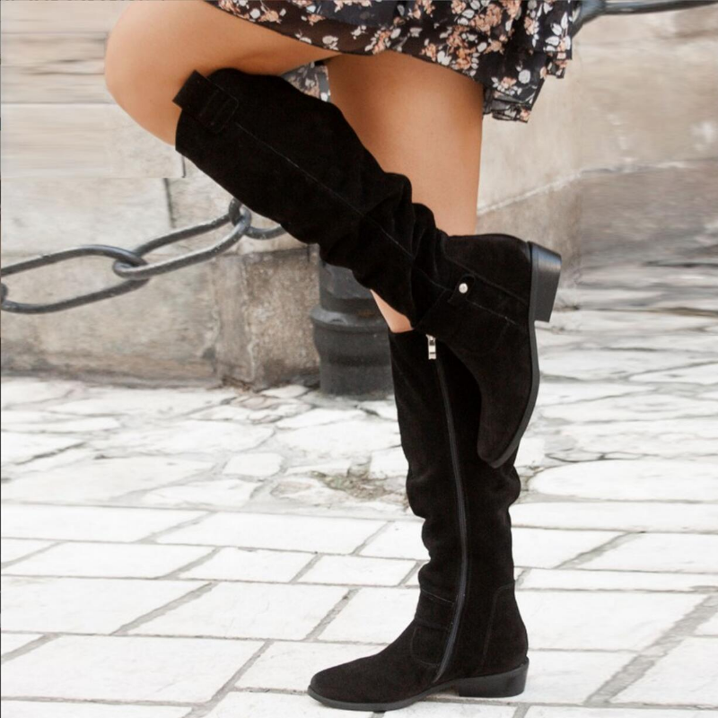 Kniehohe Stiefel Damen | Blockabsatz & Bequem für Herbst