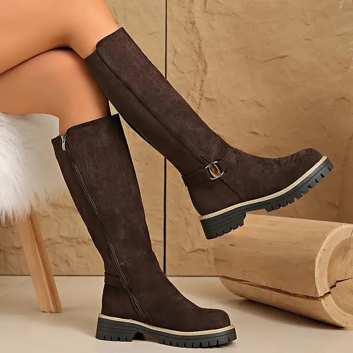 Kniehohe Stiefel Damen | Blockabsatz & Rutschfest