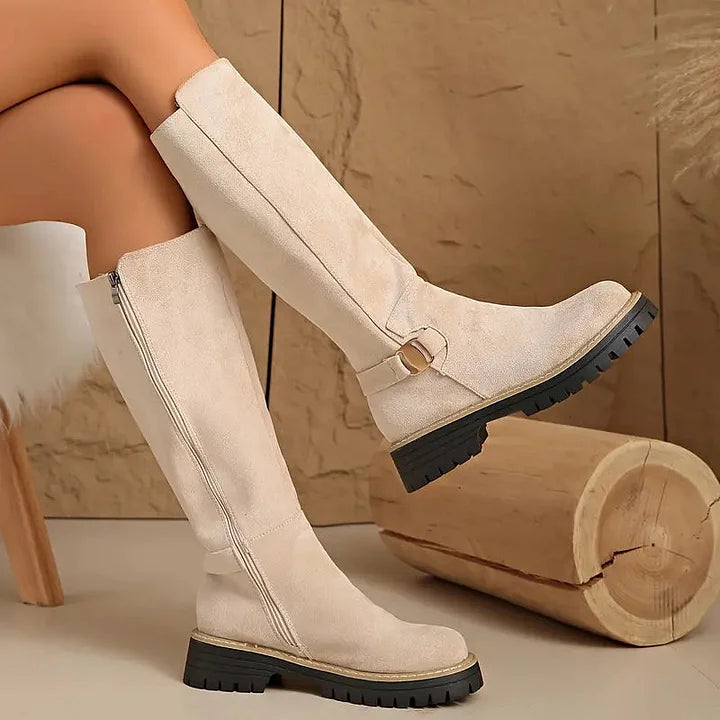 Kniehohe Stiefel Damen | Blockabsatz & Rutschfest