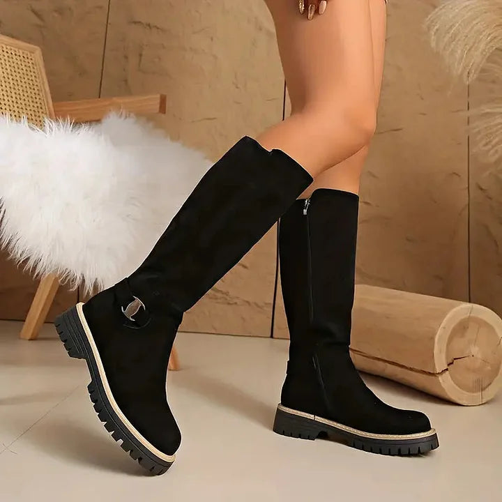 Kniehohe Stiefel Damen | Blockabsatz & Rutschfest