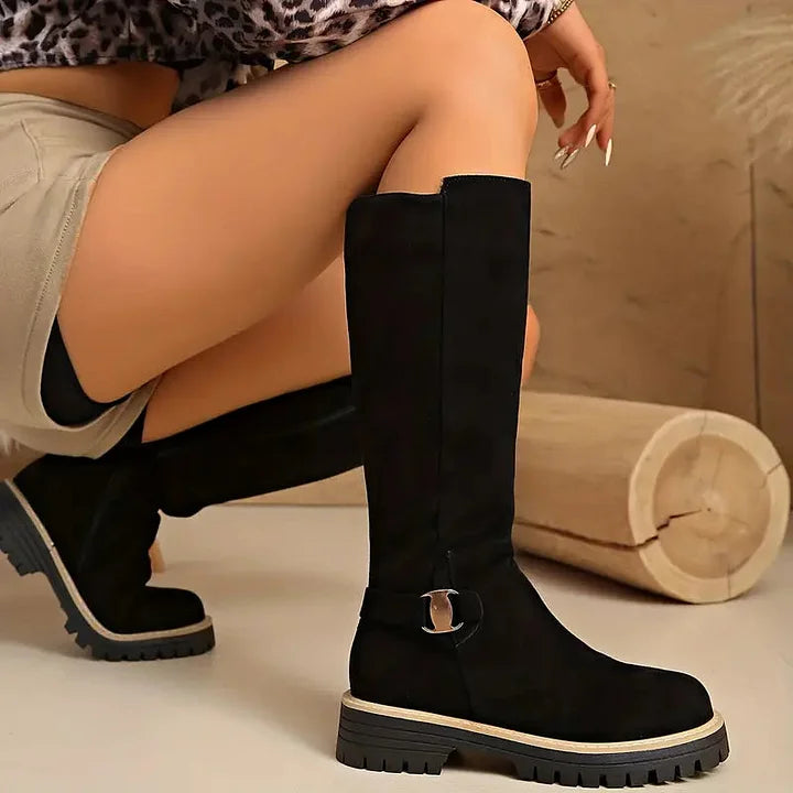 Kniehohe Stiefel Damen | Blockabsatz & Rutschfest