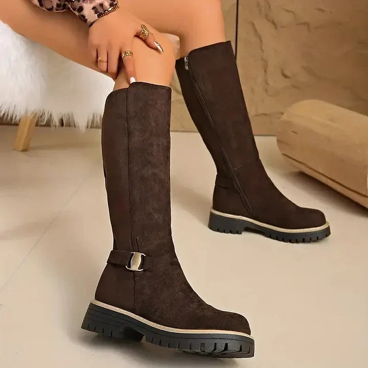 Kniehohe Stiefel Damen | Blockabsatz & Rutschfest