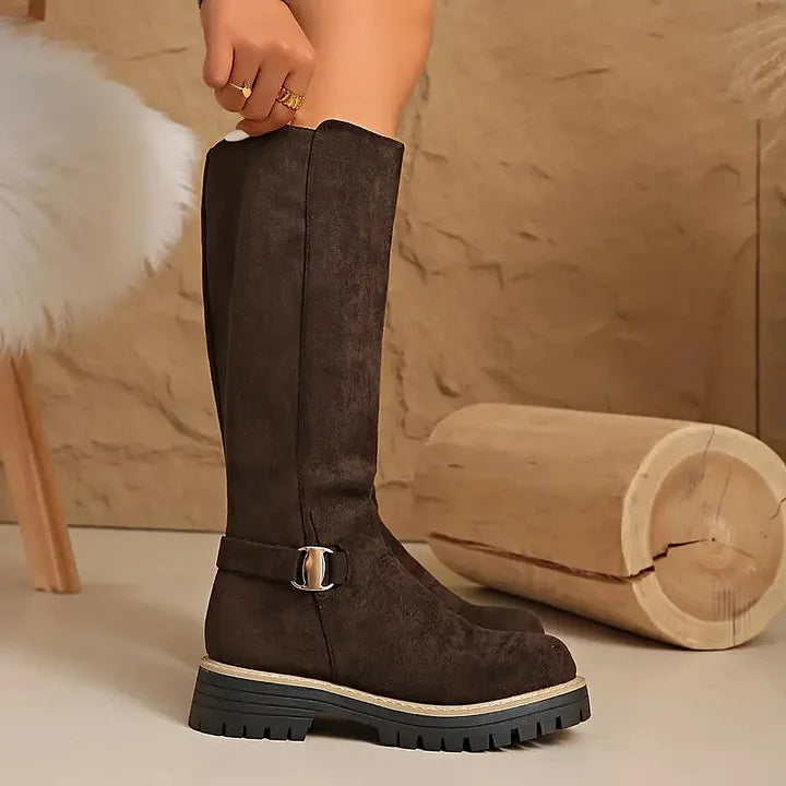 Kniehohe Stiefel Damen | Blockabsatz & Rutschfest