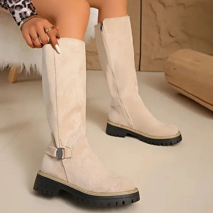Kniehohe Stiefel Damen | Blockabsatz & Rutschfest