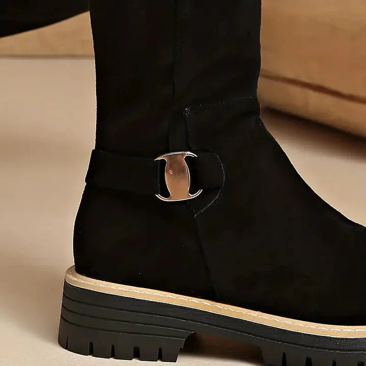 Kniehohe Stiefel Damen | Blockabsatz & Rutschfest